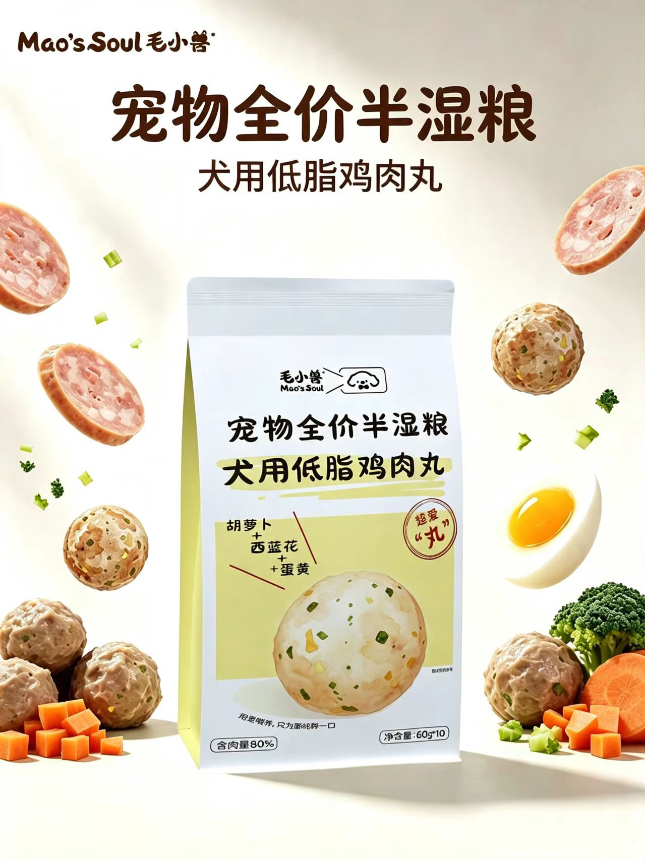 犬用低脂鸡肉丸